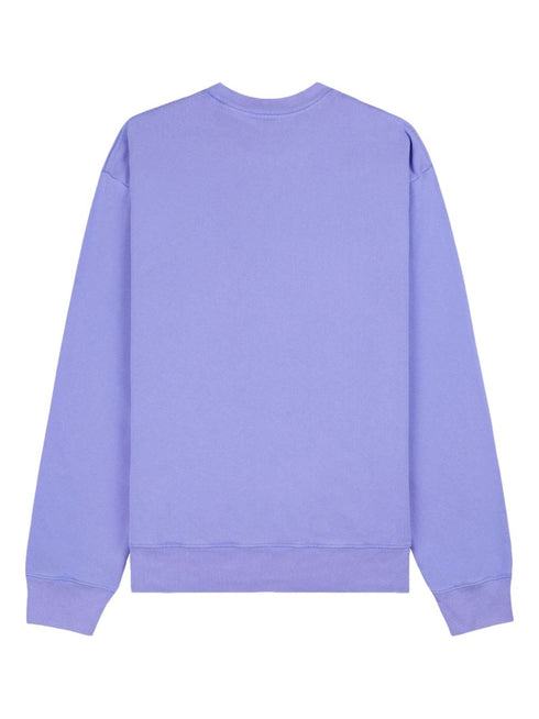 Crown-embroidered cotton sweatshirt