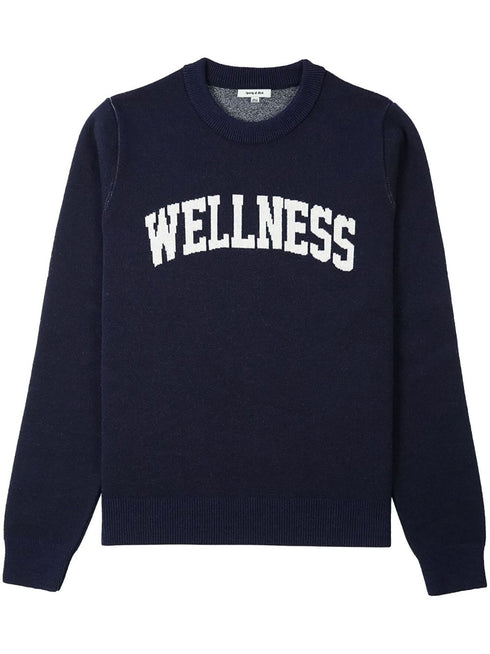 text-print wool jumper