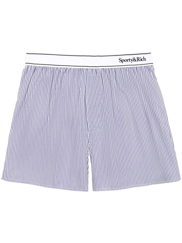 striped mid-rise shorts
