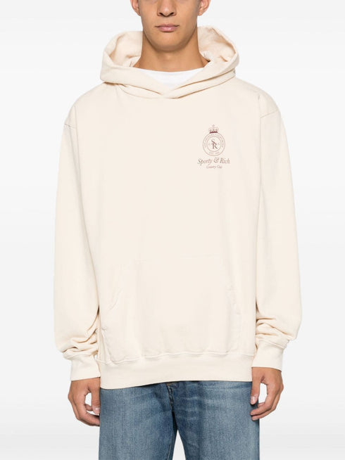 logo-print cotton hoodie