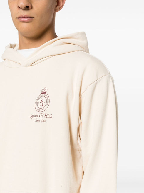 logo-print cotton hoodie