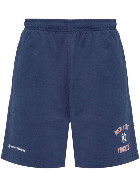 x 47 x New York Yankees logo-print track shorts