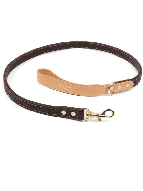 logo-stamp leather dog leash