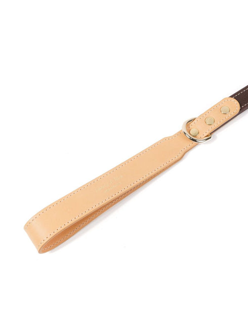 logo-stamp leather dog leash
