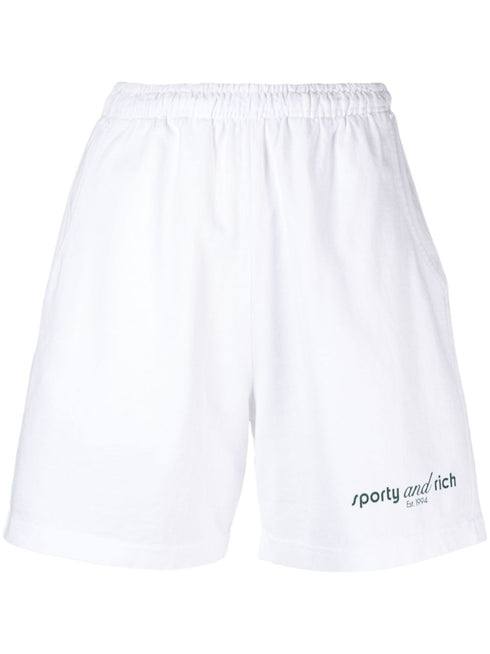 logo-print cotton track shorts