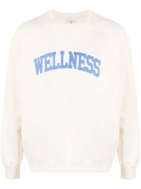Wellness-appliqué cotton sweatshirt