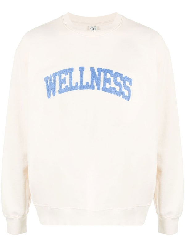 Wellness-appliqué cotton sweatshirt