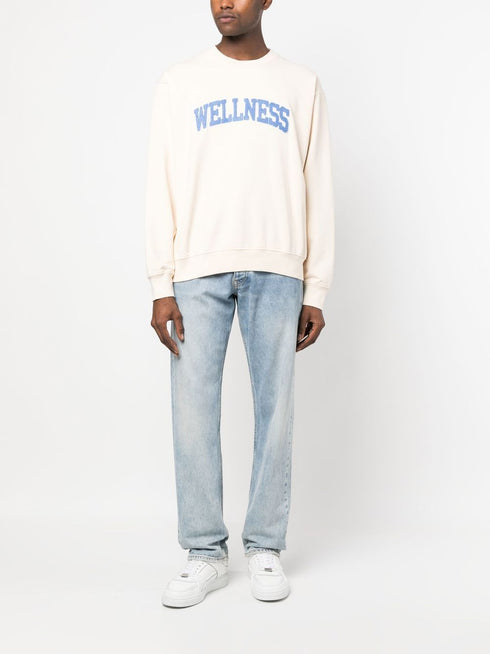 Wellness-appliqué cotton sweatshirt