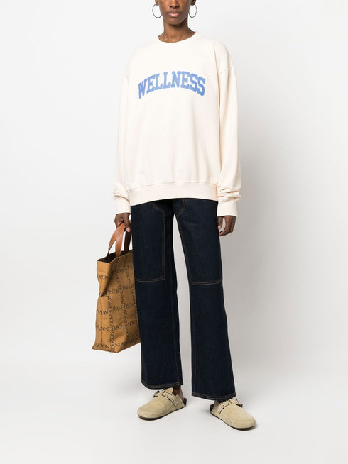 Wellness-appliqué cotton sweatshirt