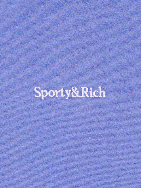 Serif logo-embroidered cotton hoodie