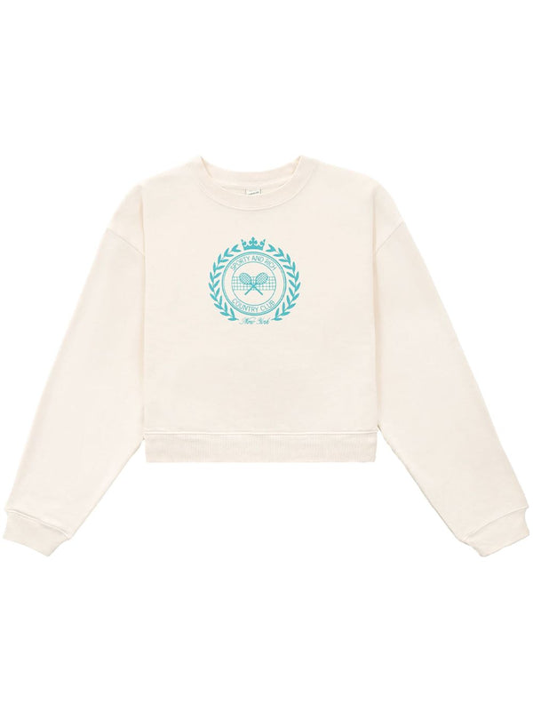 logo-print cotton cropped sweatshirt
