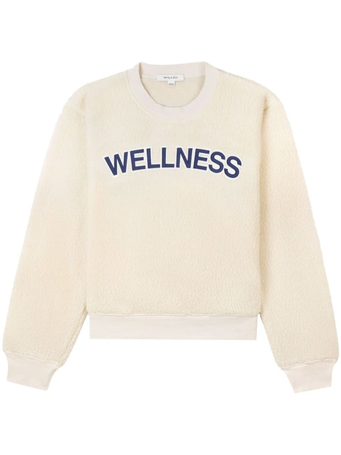logo-patch fleece jumper