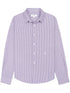 logo-embroidered striped cotton shirt