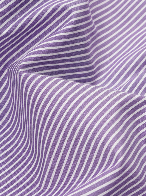 logo-embroidered striped cotton shirt