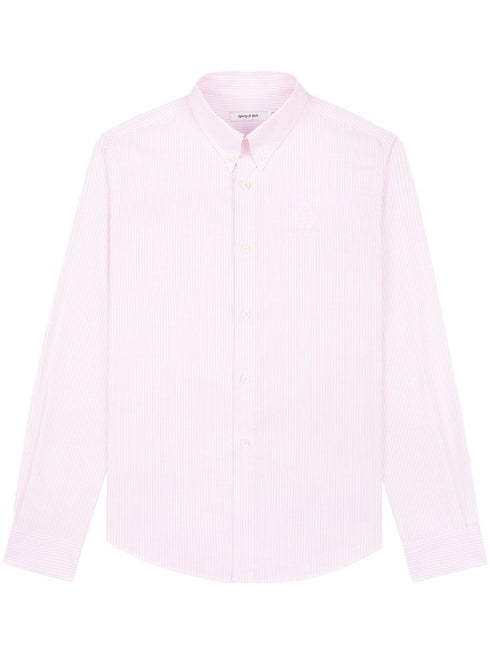 striped button-up shirt