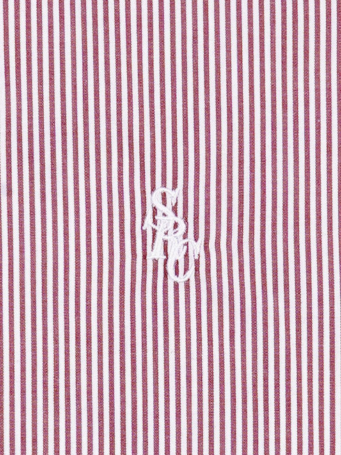 Utility logo-embroidered striped shirt