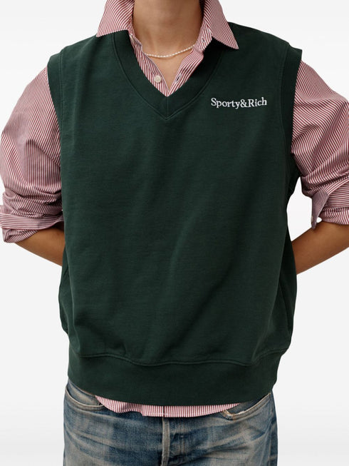 Utility logo-embroidered striped shirt