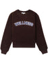 slogan-patch fleece jumper