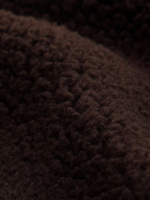 slogan-patch fleece jumper