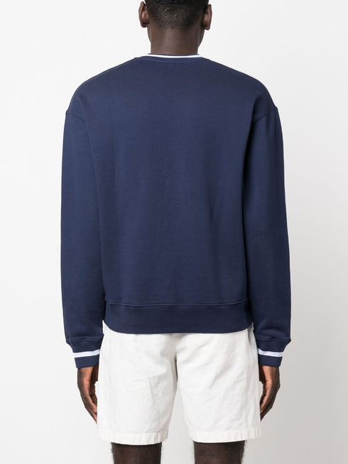 embroidered-logo v-neck jumper