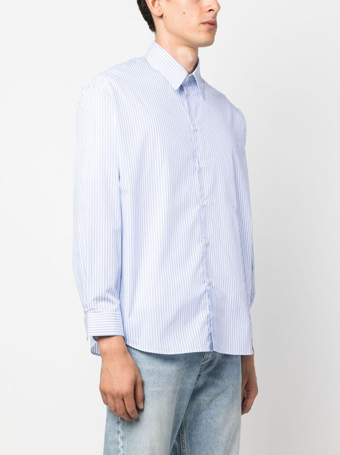 stripe-print long-sleeved shirt