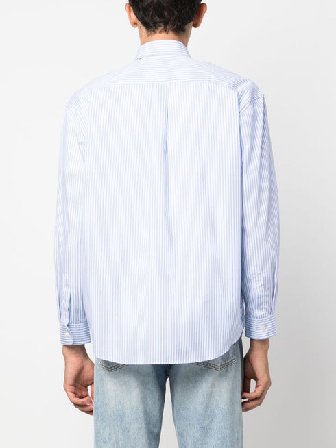 stripe-print long-sleeved shirt
