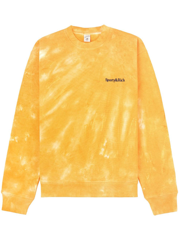 logo-embroidered tie-dye sweatshirt