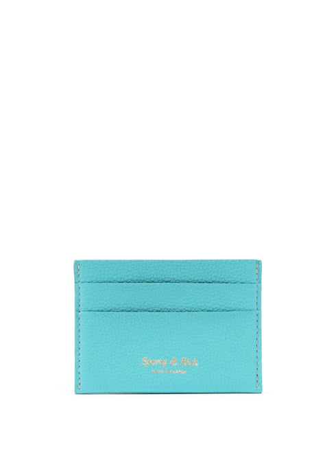 logo-embroidered leather cardholder