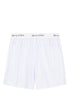 logo-waistband striped cotton shorts