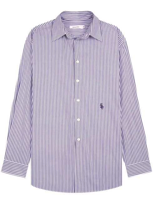 SRC logo-embroidered striped shirt