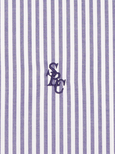 SRC logo-embroidered striped shirt