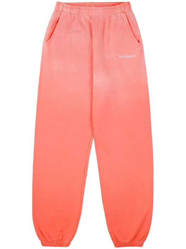 faded straight-leg track pants