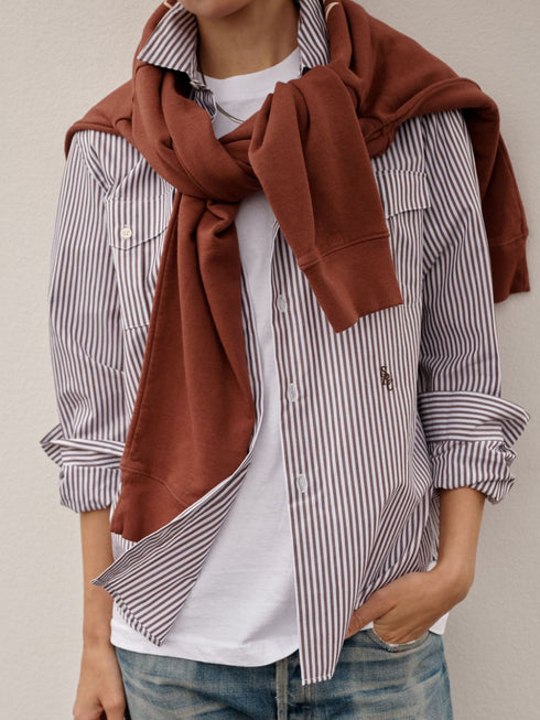 SRC Utility stripe-print cotton shirt