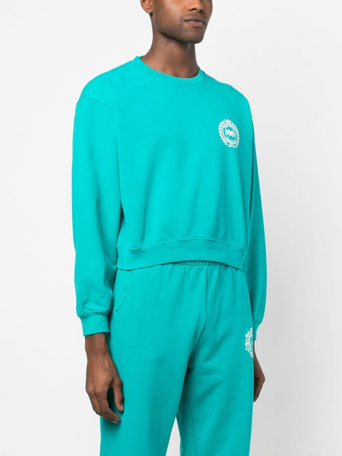 motif print cotton sweatshirt