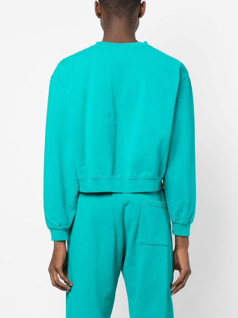 motif print cotton sweatshirt