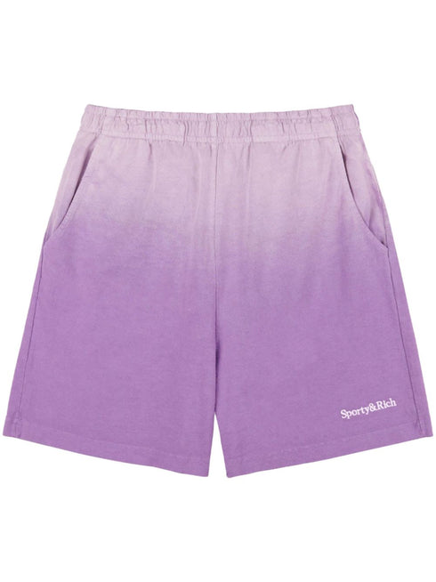 gradient-effect cotton track shorts