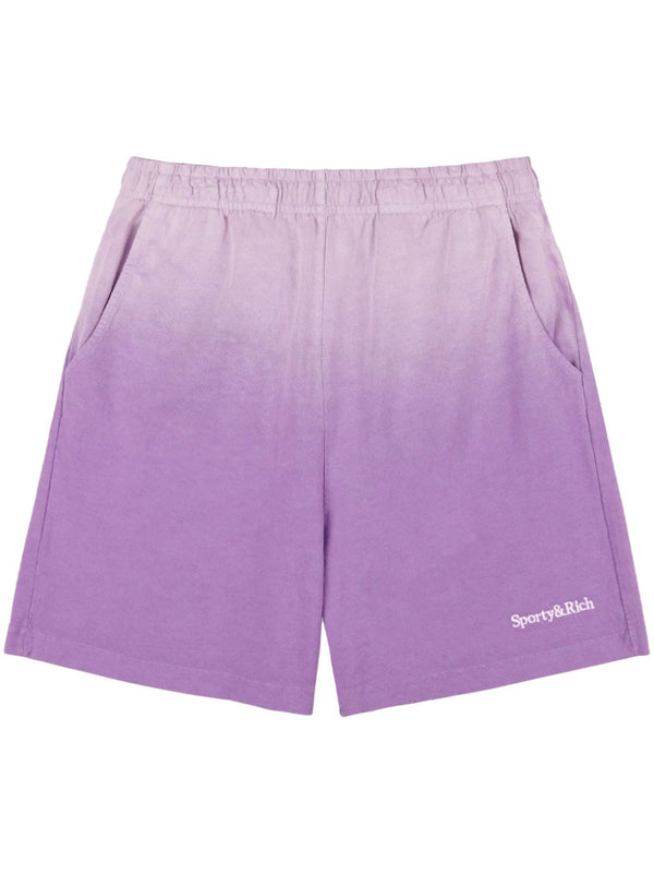gradient-effect cotton track shorts