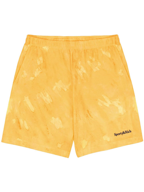 logo-embroidered cotton track shorts