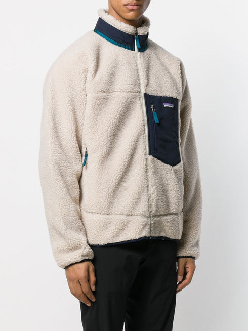 zip-up shearling jacket