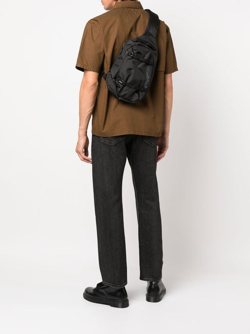 Atom logo-print sling backpack