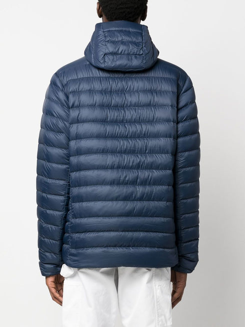 logo-patch hooded down jacket
